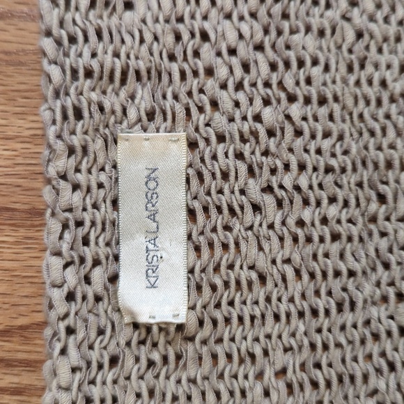 Krista Larson loose knit cardigan one button open front designer one size - Picture 3 of 5